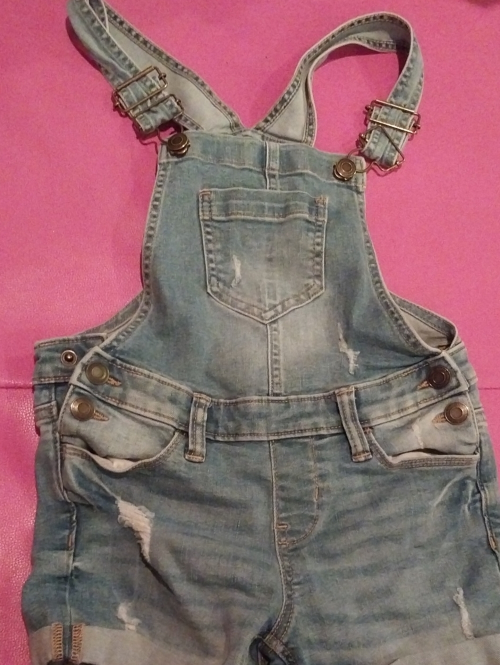 SO Light Blue Denim Kid's Overalls with Adjustable Straps